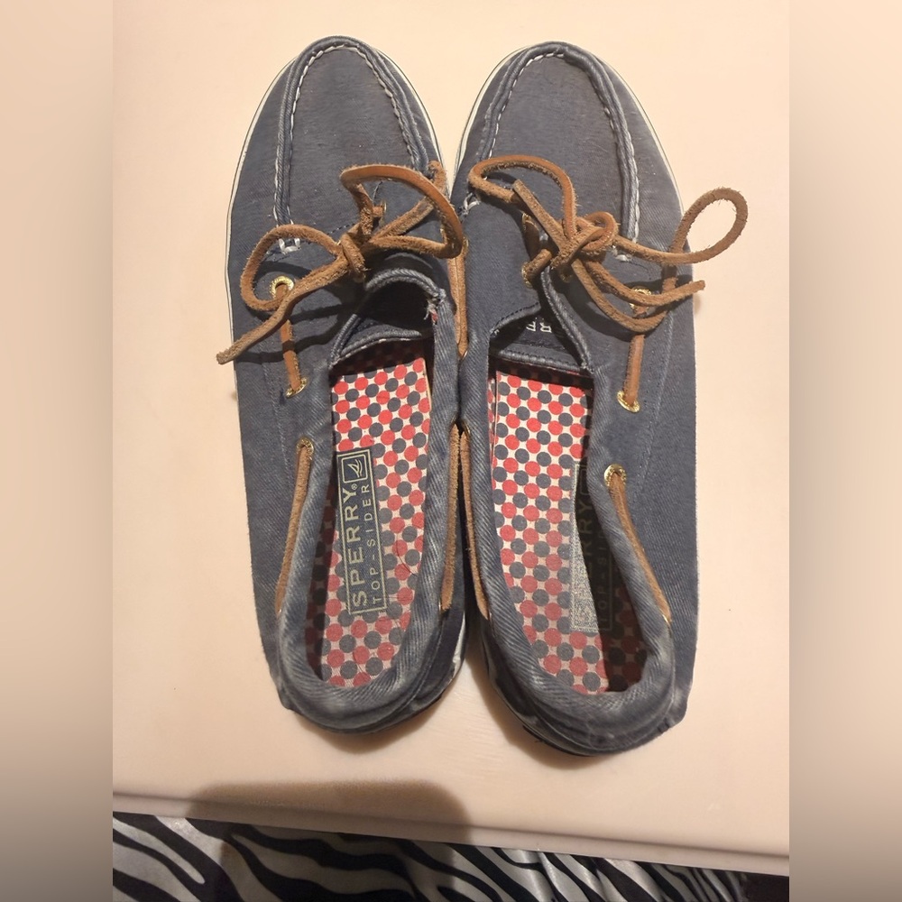 Sperry Top-Sider Blue Canvas Boat Shoes Women’s 6.5 - Picture 3 of 11